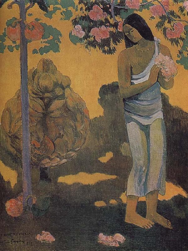 Paul Gauguin Woman holding flowers Spain oil painting art